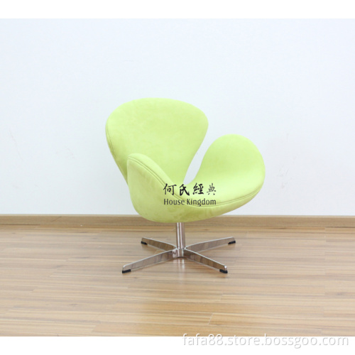 Swan Chair in Green Fabric